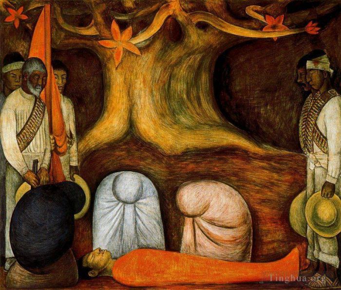 Diego Rivera Peinture à l'huile - Le perpétuel renouveau de la lutte révolutionnaire 1927