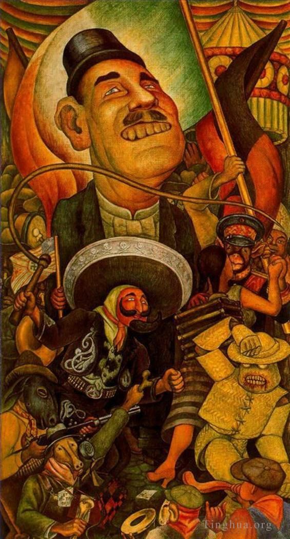 Diego Rivera Types de peintures - Carnaval de la dictature de la vie mexicaine 1936