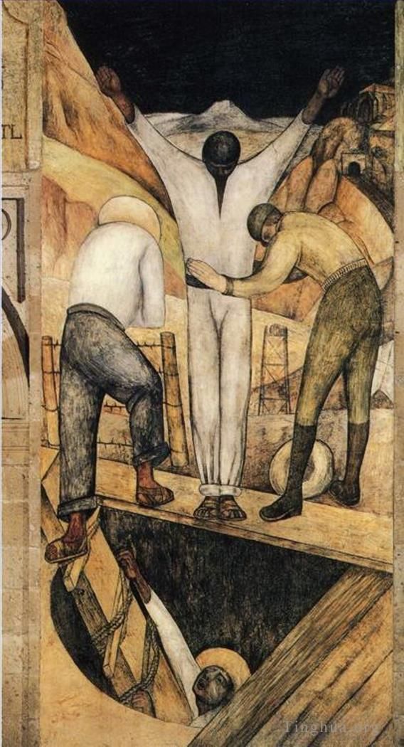 Diego Rivera Types de peintures - Sortie de la mine 1923