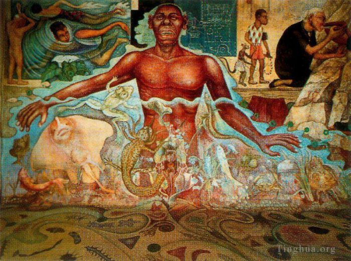 Diego Rivera Types de peintures - Figure symbolisant la race africaine 1951