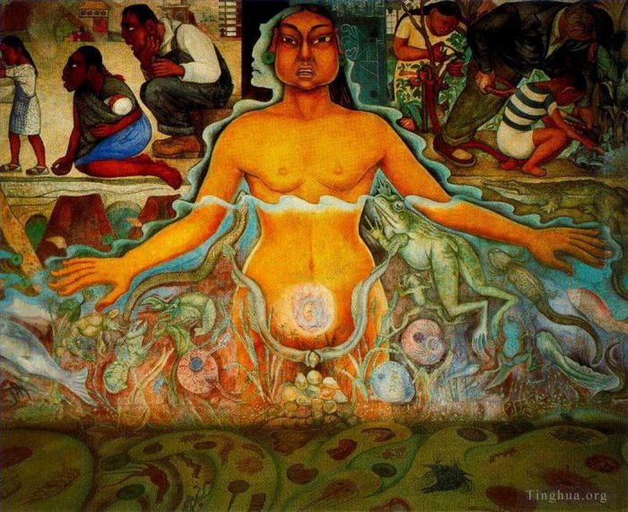 Diego Rivera Types de peintures - Figure symbolisant la race asiatique 1951