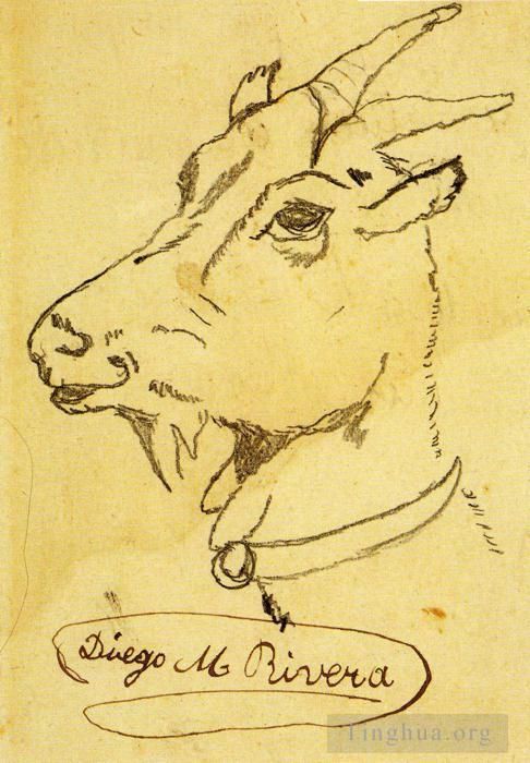 Diego Rivera Types de peintures - Tête de chèvre