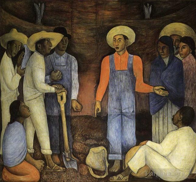 Diego Rivera Types de peintures - L'organisation du mouvement agraire 1926