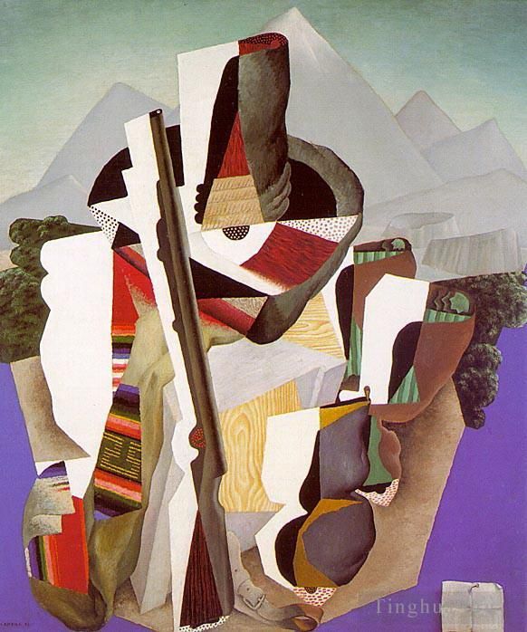 Diego Rivera Types de peintures - Paysage zapatiste la guérilla 1915