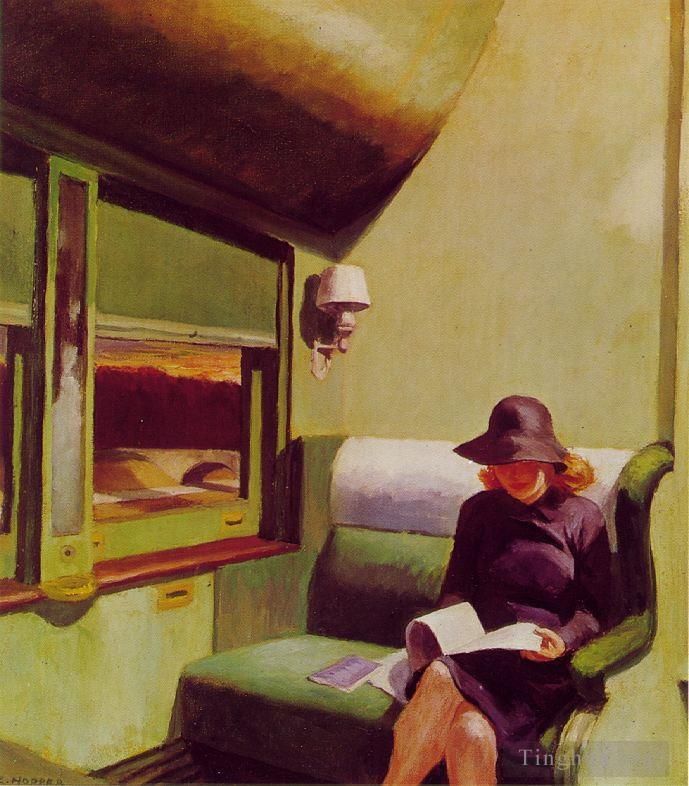 Edward Hopper Peinture à l'huile - Voiture à compartiments