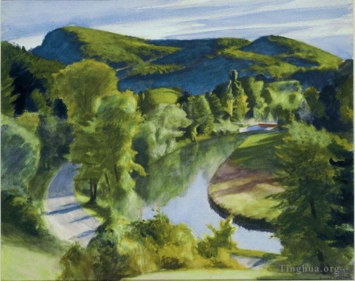 Edward Hopper Peinture à l'huile - Premier bras de la White River Vermont