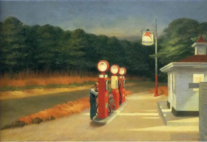 Edward Hopper Peinture à l'huile - Gaz
