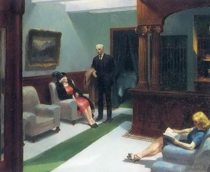 Edward Hopper Peinture à l'huile - Hall de l'hôtel