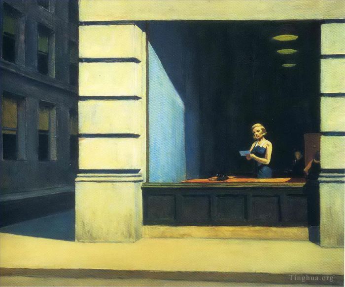 Edward Hopper Peinture à l'huile - Bureau de New York