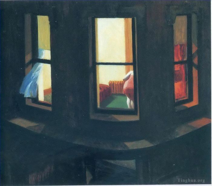 Edward Hopper Peinture à l'huile - Fenêtres de nuit