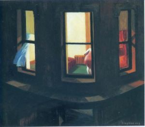 Peinture à l'huile contemporaine - Fenêtres de nuit