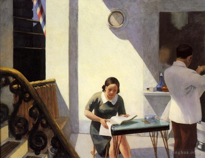 Edward Hopper Peinture à l'huile - Le salon de coiffure