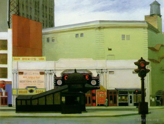 Edward Hopper Peinture à l'huile - Le théâtre du cercle
