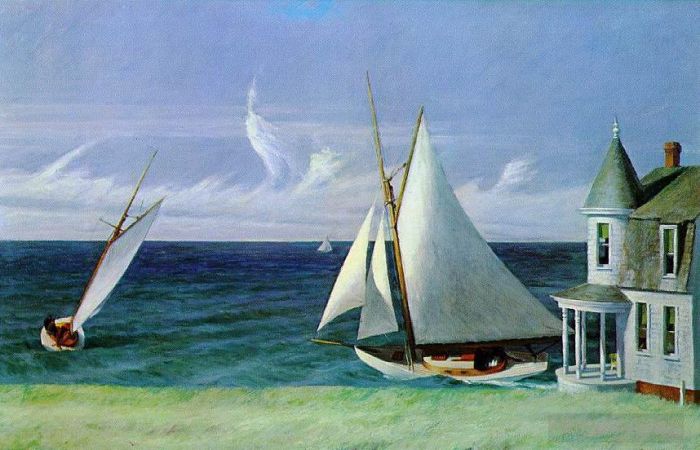 Edward Hopper Peinture à l'huile - La rive sous le vent