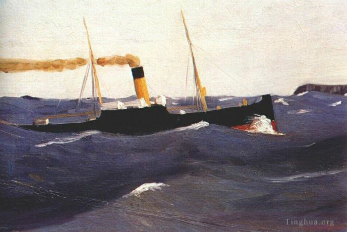 Edward Hopper Peinture à l'huile - Bateau à vapeur clochard