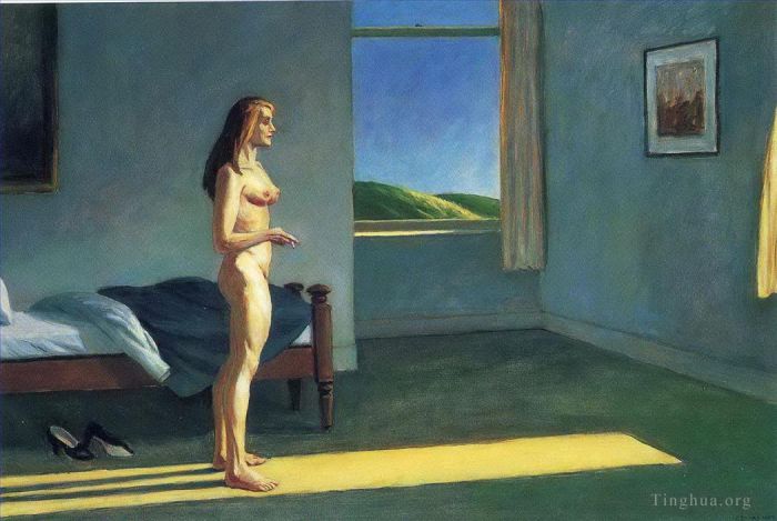 Edward Hopper Peinture à l'huile - Femme au soleil