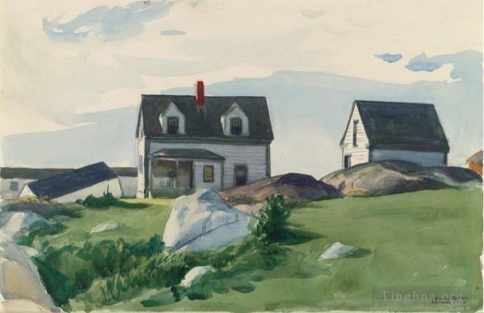 Edward Hopper Types de peintures - Maisons de Squam Light Gloucester 1923