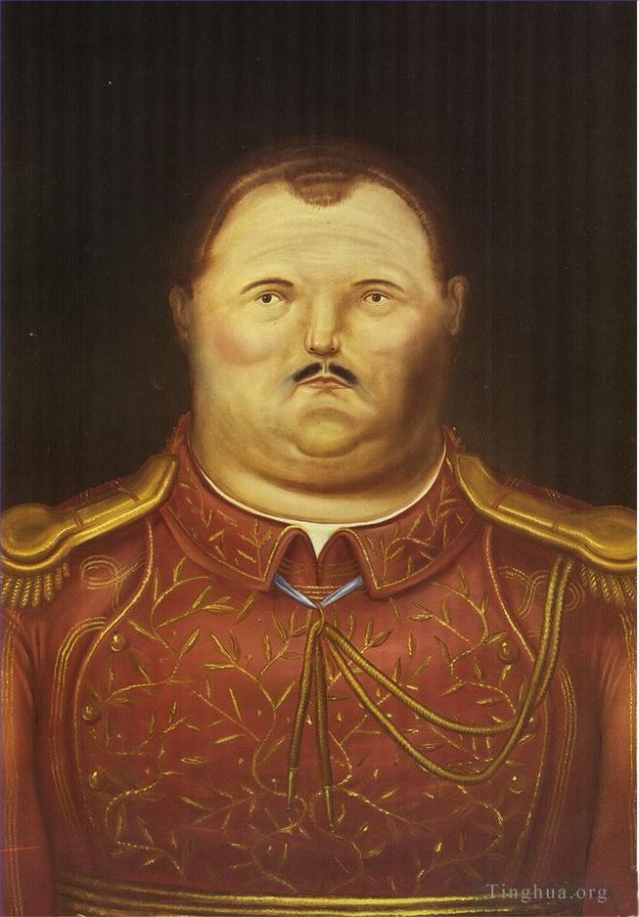 Fernando Botero Angulo Peinture à l'huile - Un général