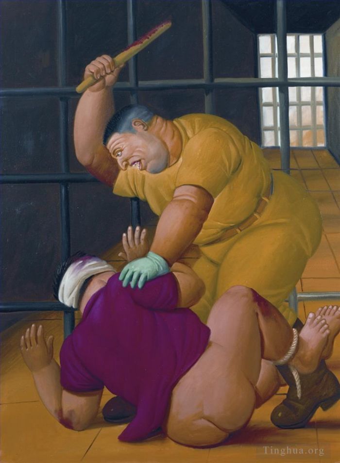 Fernando Botero Angulo Peinture à l'huile - Abou Ghraib 3