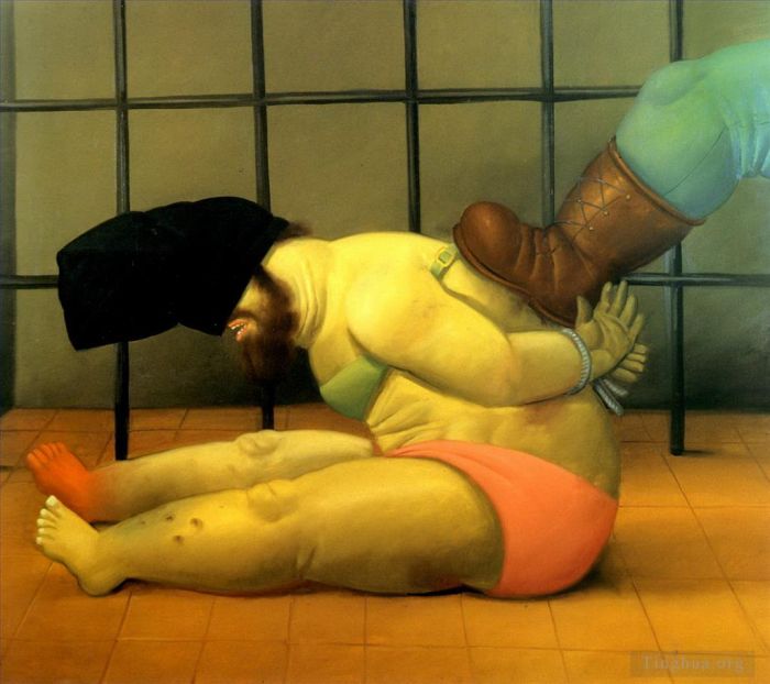 Fernando Botero Angulo Peinture à l'huile - Abou Ghraib 60