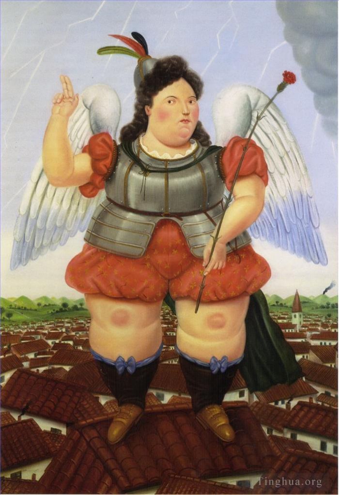 Fernando Botero Angulo Peinture à l'huile - Archange