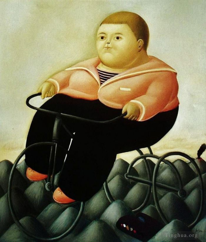Fernando Botero Angulo Peinture à l'huile - Vélo