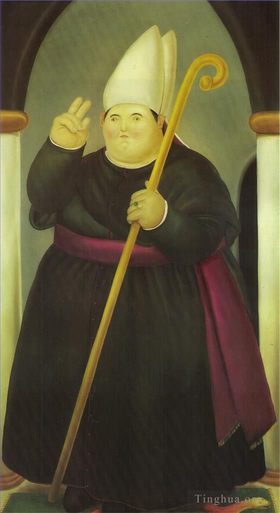 Fernando Botero Angulo Peinture à l'huile - Évêque