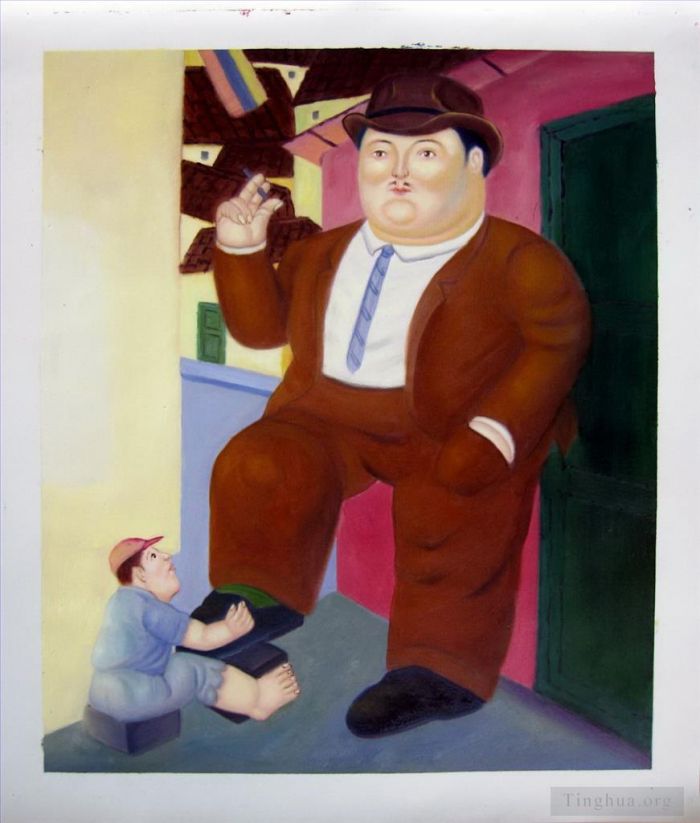 Fernando Botero Angulo Peinture à l'huile - Cireur