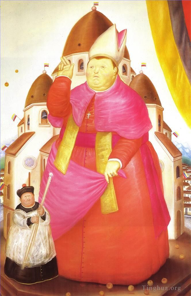 Fernando Botero Angulo Peinture à l'huile - Cardinal