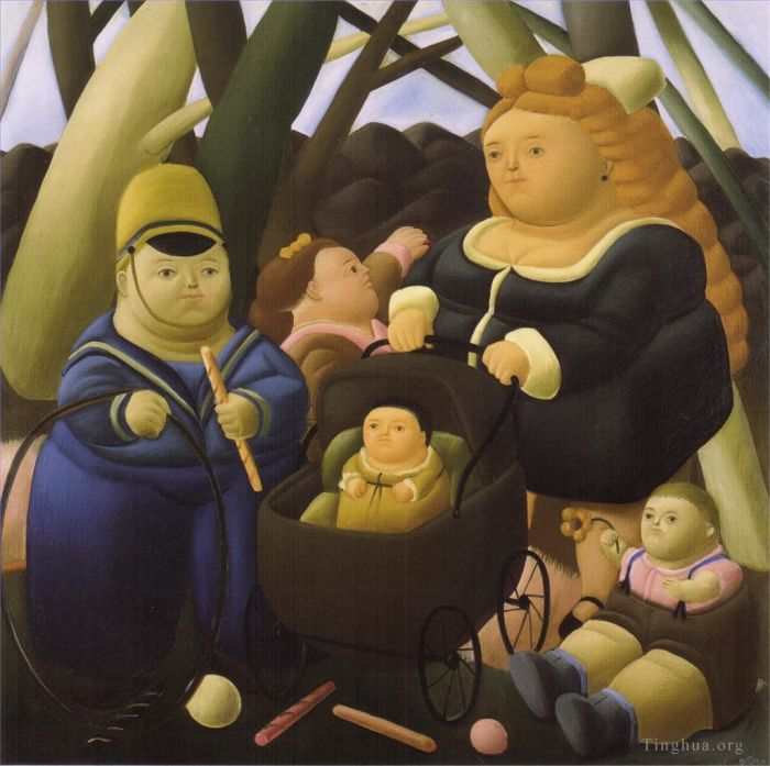 Fernando Botero Angulo Peinture à l'huile - Fortune des enfants