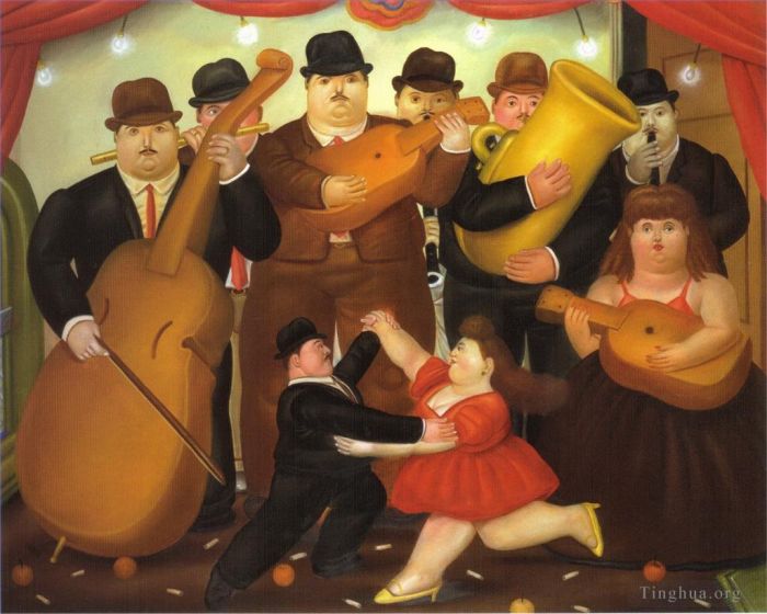 Fernando Botero Angulo Peinture à l'huile - Danse en Colombie
