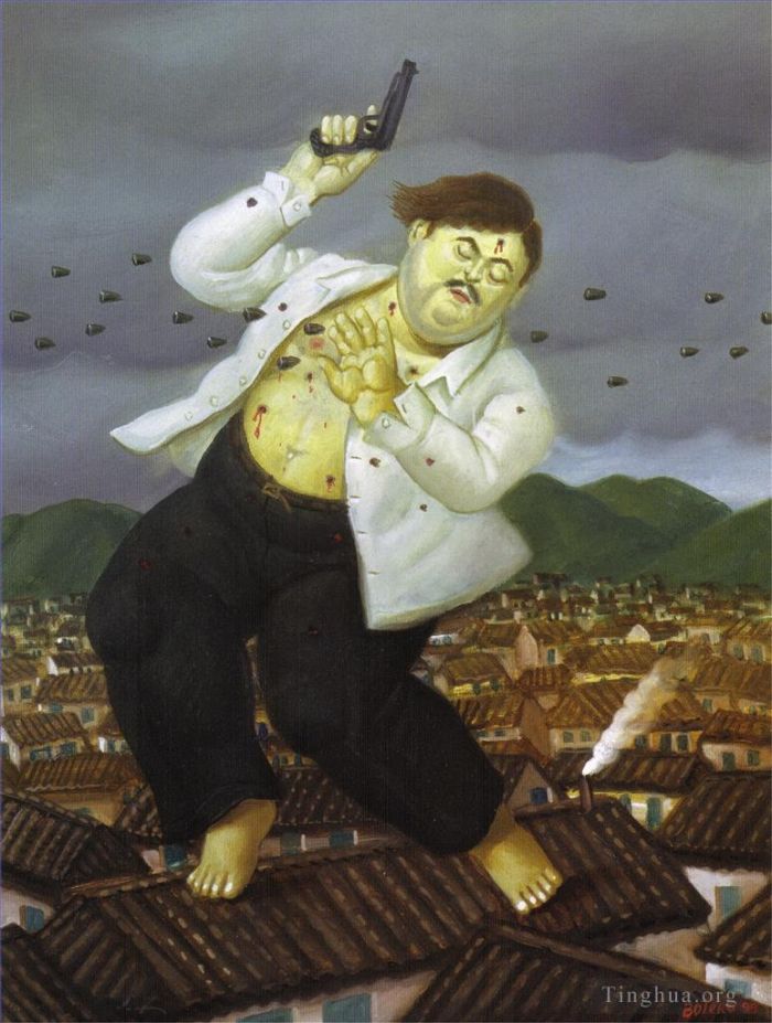 Fernando Botero Angulo Peinture à l'huile - Décès de Pablo Escobar