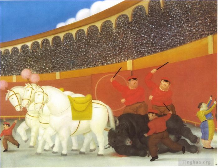 Fernando Botero Angulo Peinture à l'huile - Traîner
