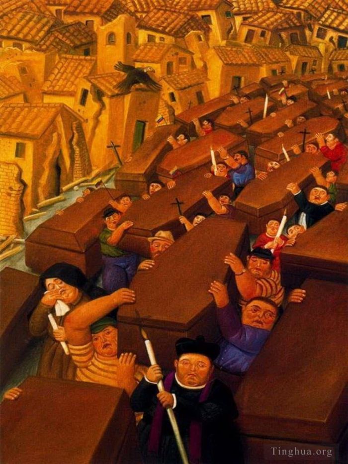 Fernando Botero Angulo Peinture à l'huile - El desfilé