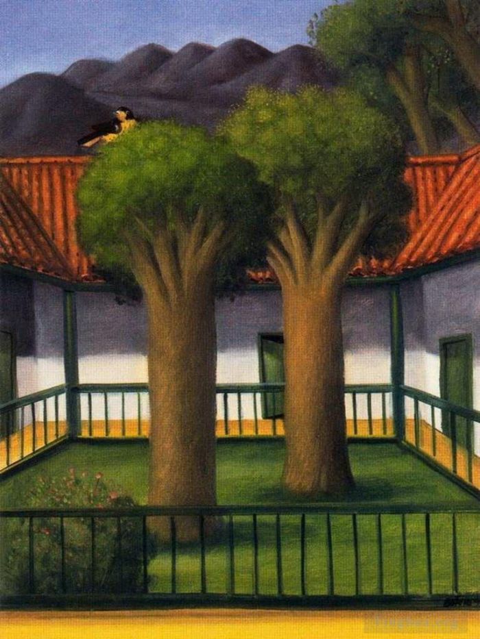 Fernando Botero Angulo Peinture à l'huile - Le patio