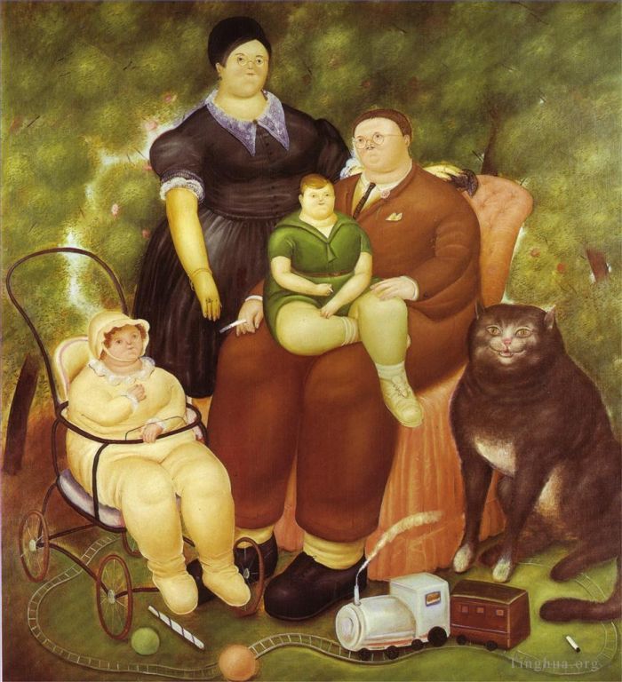 Fernando Botero Angulo Peinture à l'huile - Scène de famille