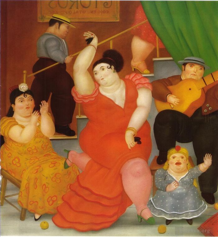 Fernando Botero Angulo Peinture à l'huile - Flamenco