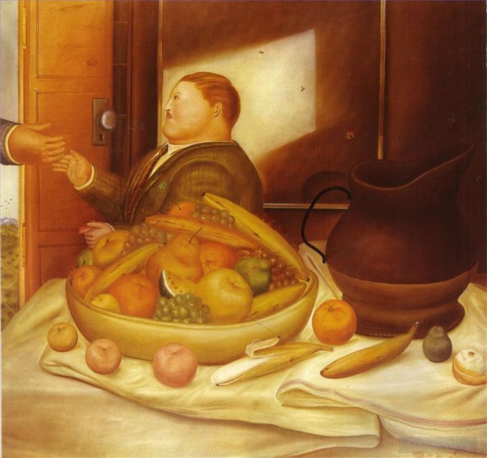 Fernando Botero Angulo Peinture à l'huile - Bonjour