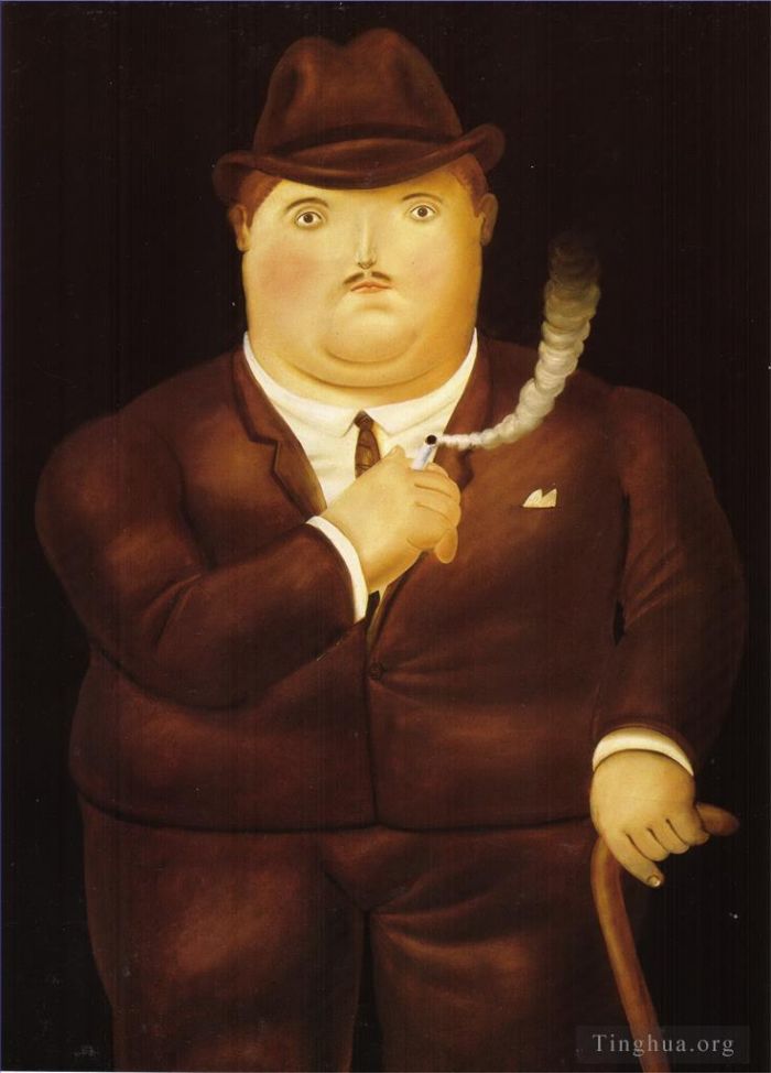 Fernando Botero Angulo Peinture à l'huile - Homme en smoking