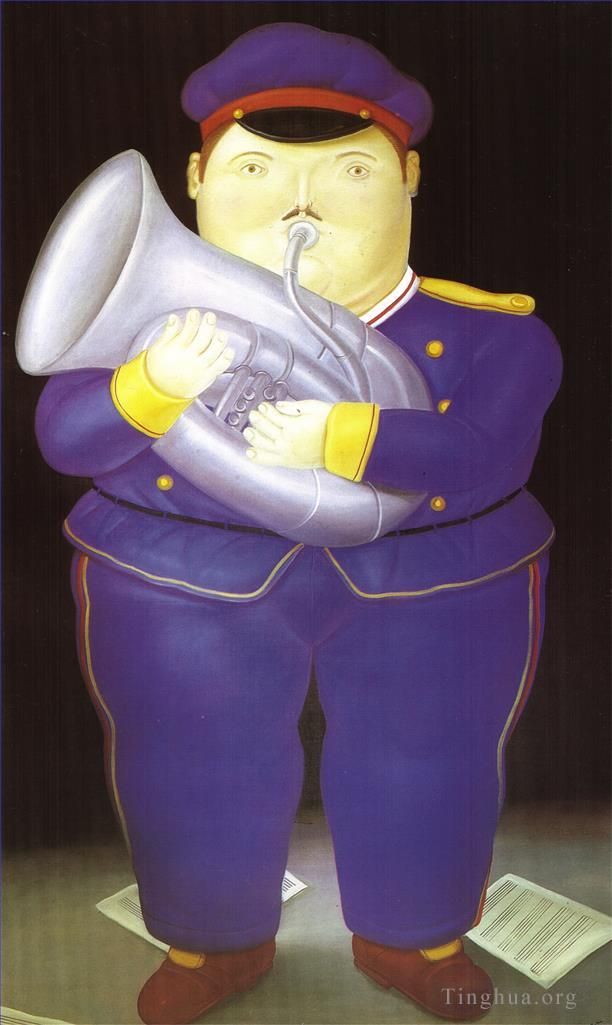 Fernando Botero Angulo Peinture à l'huile - Musicien
