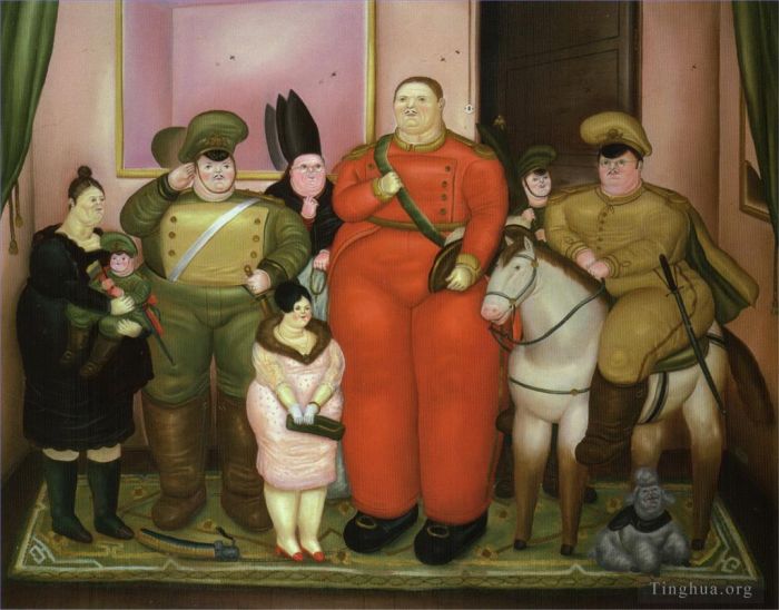 Fernando Botero Angulo Peinture à l'huile - Portrait officiel de la junte militaire