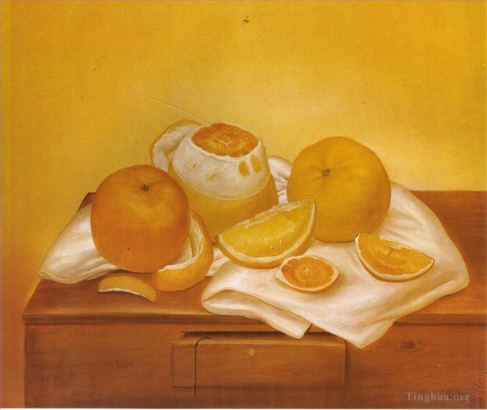 Fernando Botero Angulo Peinture à l'huile - Des oranges