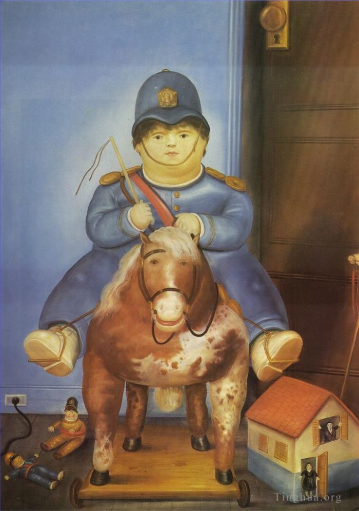 Fernando Botero Angulo Peinture à l'huile - Pedro à cheval