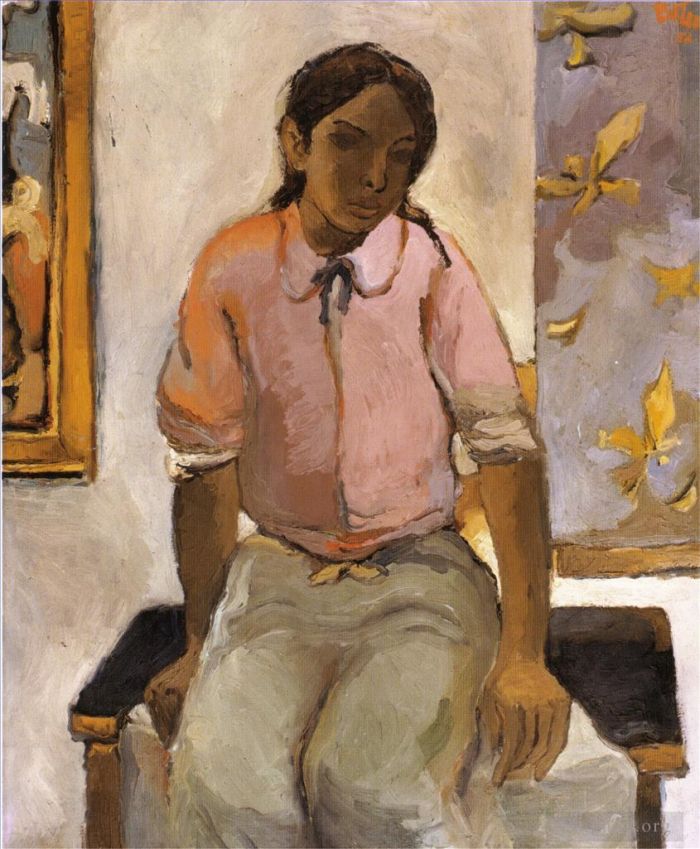 Fernando Botero Angulo Peinture à l'huile - Portrait d'un jeune Indien
