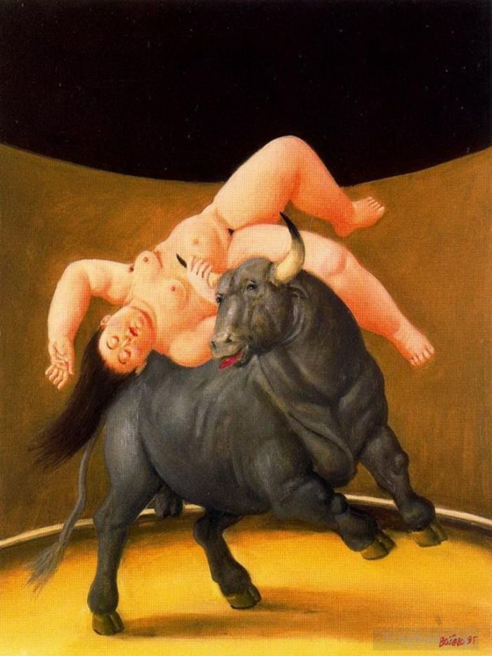 Fernando Botero Angulo Peinture à l'huile - Rapto d'Europe 2