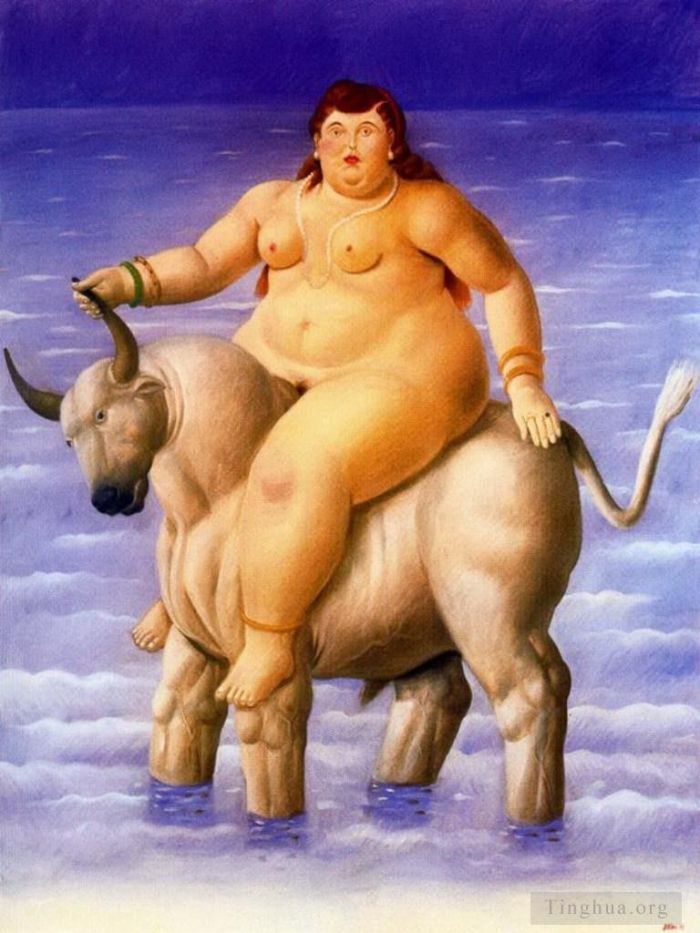 Fernando Botero Angulo Peinture à l'huile - Rapto d'Europe