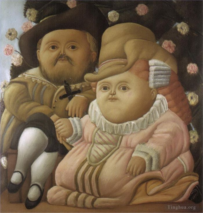 Fernando Botero Angulo Peinture à l'huile - Rubens et sa femme