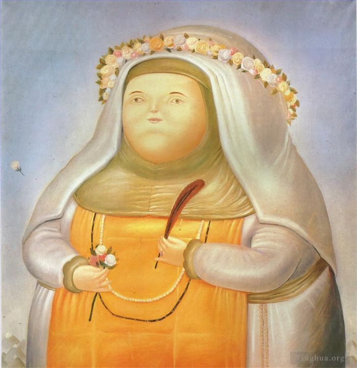 Fernando Botero Angulo Peinture à l'huile - Sainte Rose de Lima