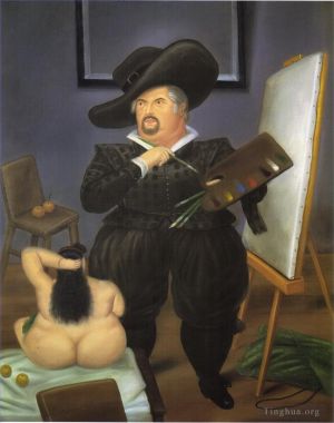 Fernando Botero Angulo œuvre - Autoportrait en tant que Velasquez