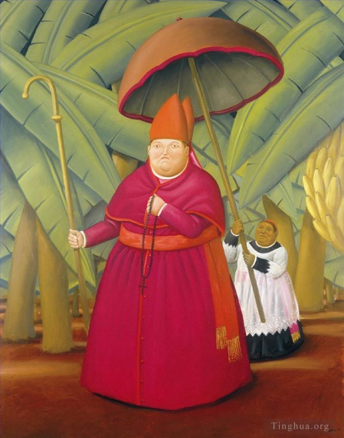 Fernando Botero Angulo Peinture à l'huile - Sculpteur de chien solitaire I